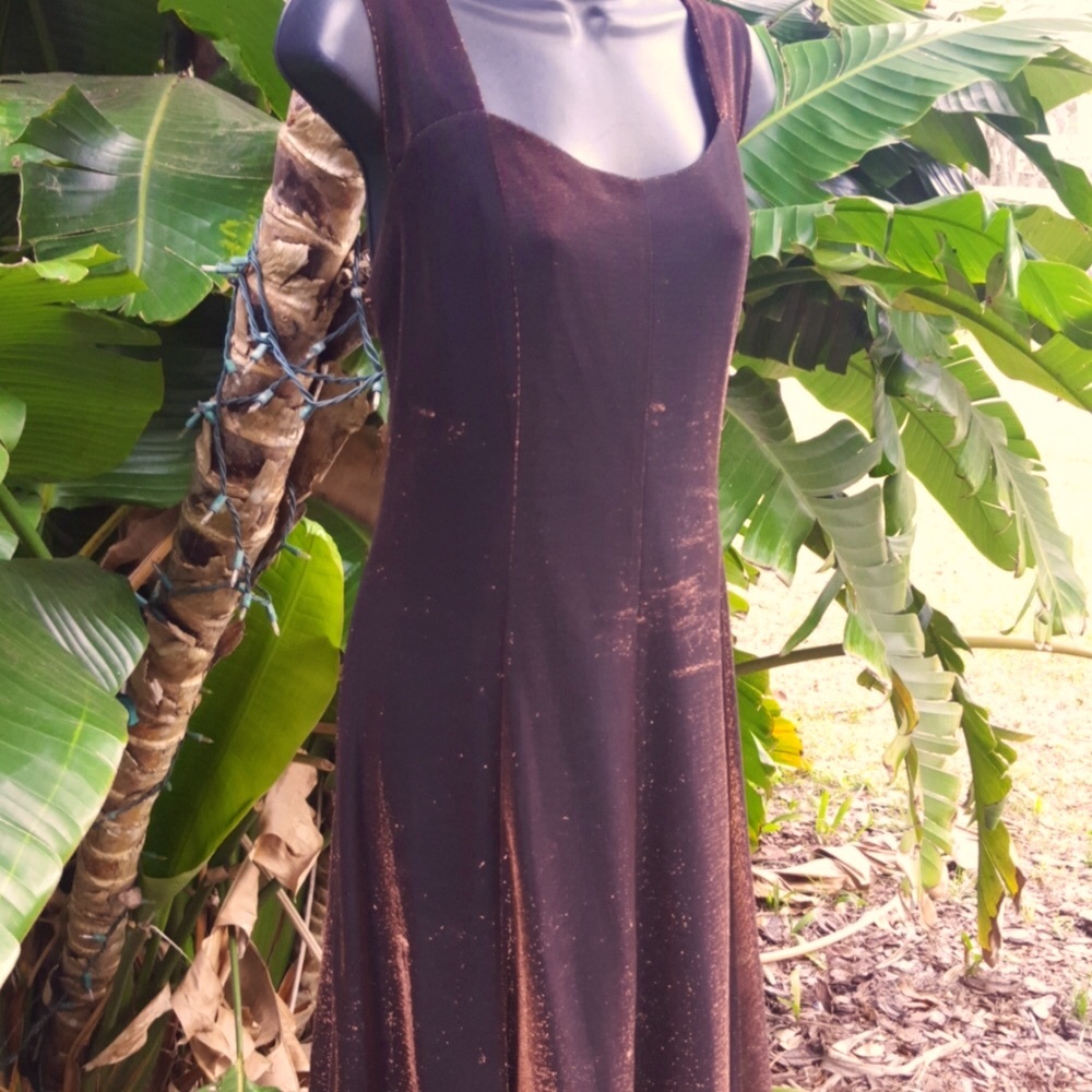 Metallic  copper backless formal - Picture 2 of 9
